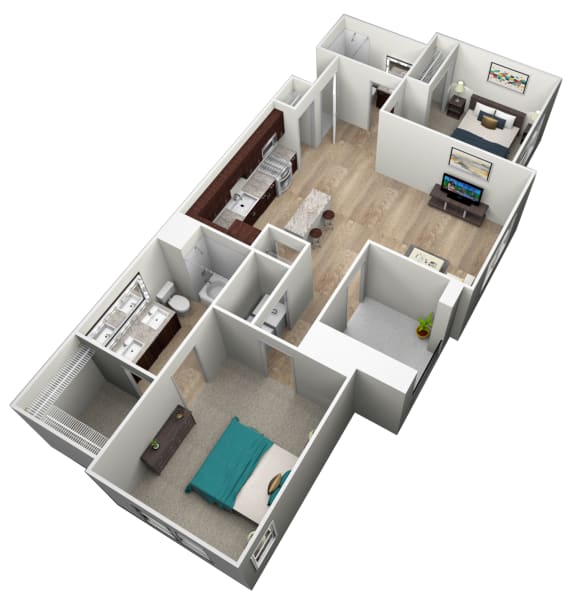 Floor Plan  2 bedroom 2 bathroom Floor plan Eat Brownstone Apartments, Las Vegas, NV