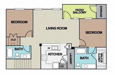 Floor Plan  Two bedroom floor plan in apartment