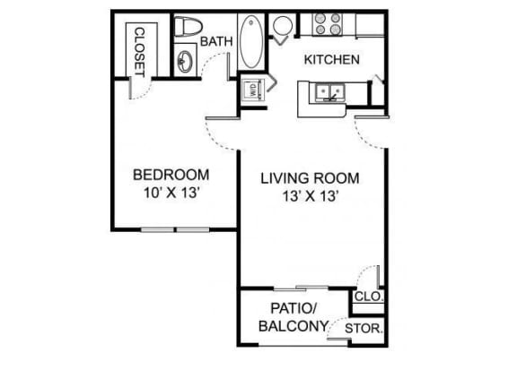 A1 Floor Plan at Residence at White River, Indianapolis, 46228
