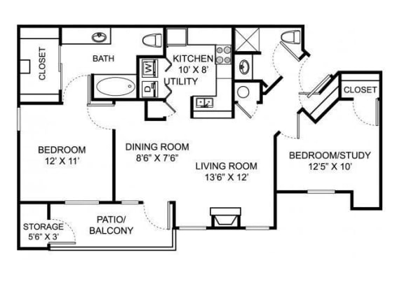 B1 Floor Plan at Steeplechase at Shiloh Crossing, Avon, IN, 46123