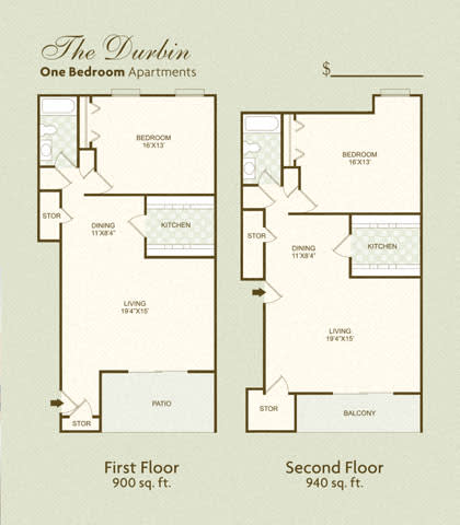 The Durbin FloorPlan at Governor Square Apartments, Carmel, 46032