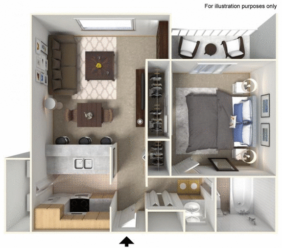 Floor Plan  1 bedroom floor plan 580 sq ft