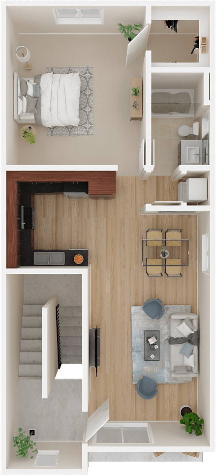 Floor Plan  One bedroom floor plan l  Apartments in Roseville, CA - Adora
