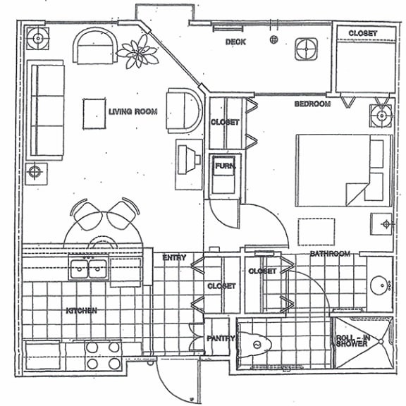 Floor Plan  1 Bedroom 1 Bath floorplan