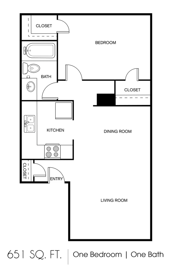 Floor Plan  1x1 A