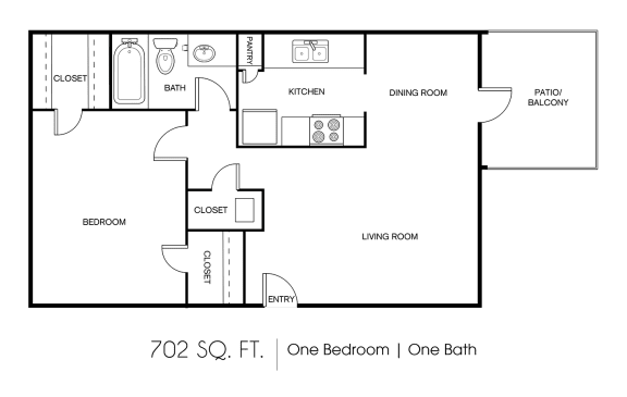 Floor Plan  1x1 B