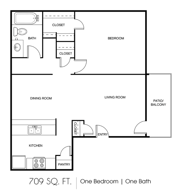 One bedroom floor Plan