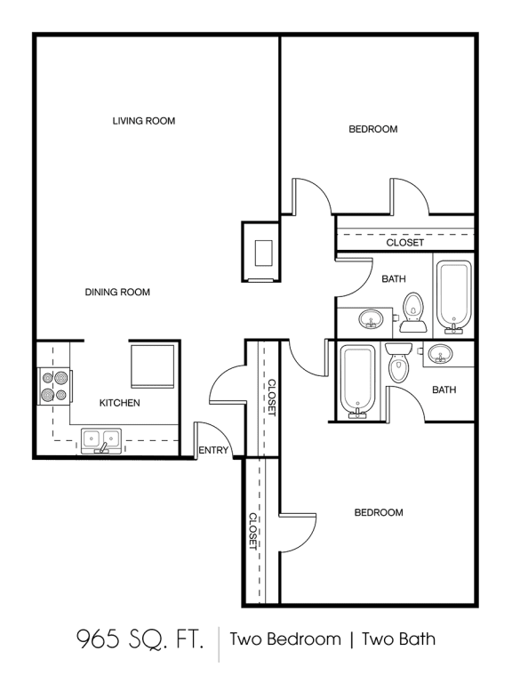 Floor Plan  2x2 A