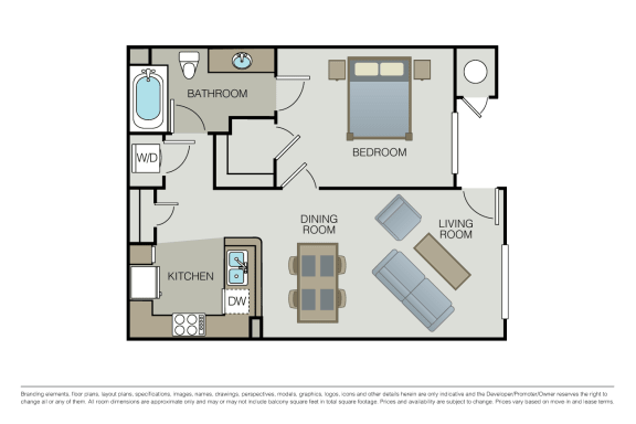 Floor Plan  One bedroom floor plan l Hidden Valley Apartments in Simi Valley Ca