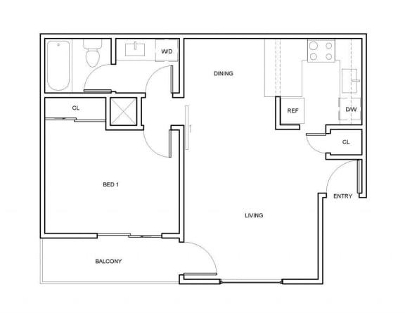 Floor Plan  One bedroom floor plan