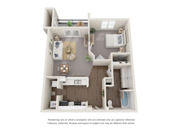 One Bedroom Floor Plan Apts Luxe at 1300 Apartments l Waco, TX 76760