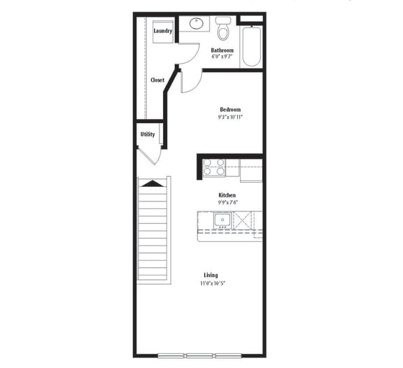 One bedroom  floor plan l Avia at the Lakes in Oklahoma City OK