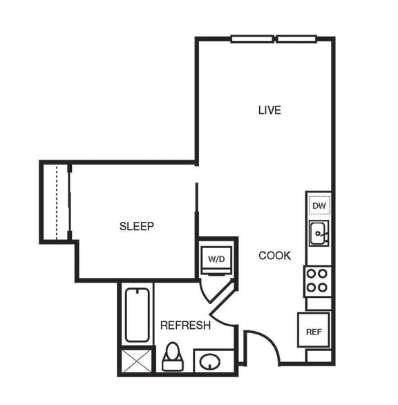 One bedroom floor plan 550 square feet