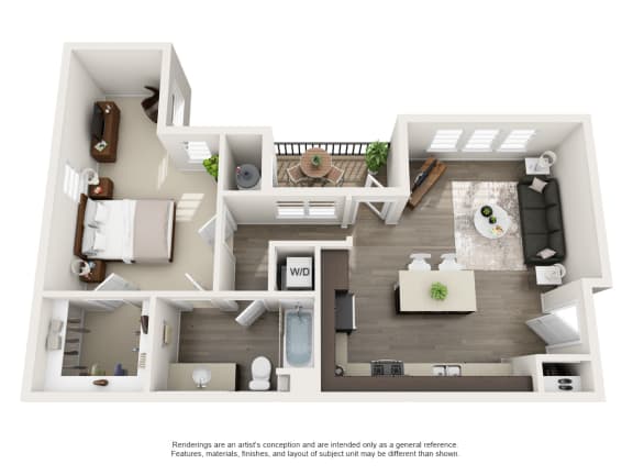 one bedroom B floor plan image