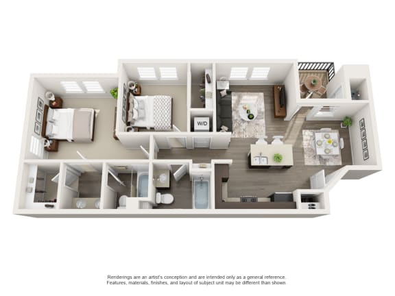 Two bedroom B floor plan image