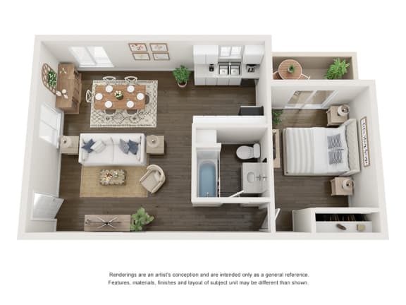 Taylor Brooke_One Bedroom floor plan