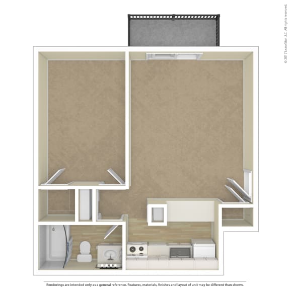Terra Heights in Tacoma 3D 1 bedroom floor plan