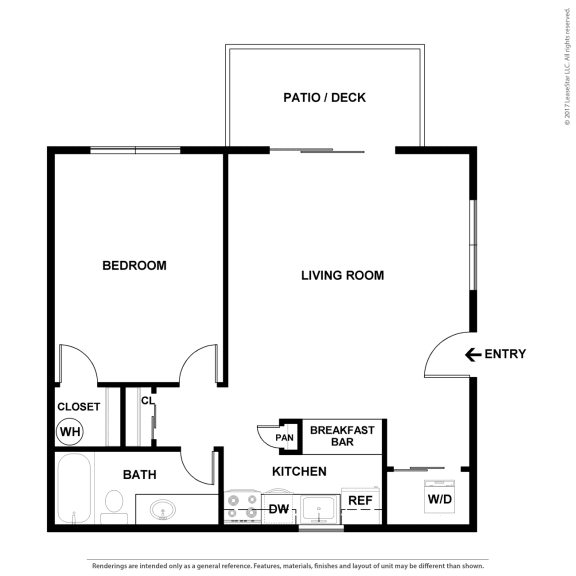 Terra Heights in Tacoma 2D floor plan 1 bedroom