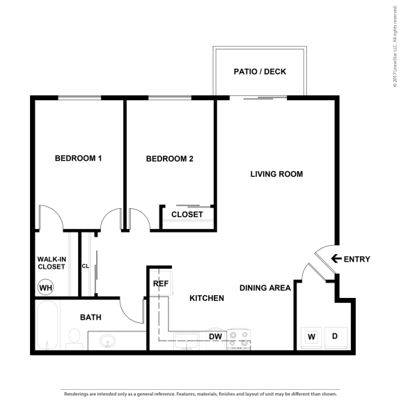 Terra Heights in Tacoma 2D 2 bedroom floor plan