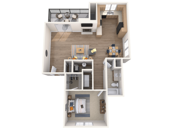 1 Bed, 1 Bath, 794 sq. ft.