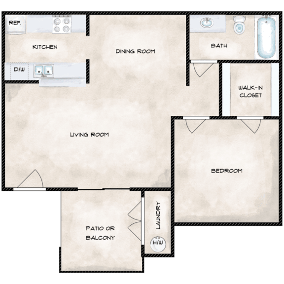 Floor Plan 1x1 Premium
