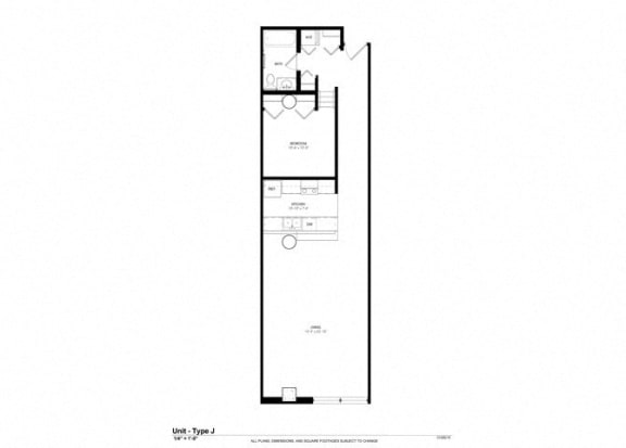 1 Bedroom 1 Bathroom Platform Floor Plan at Cosmopolitan Apartments, Saint Paul, MN