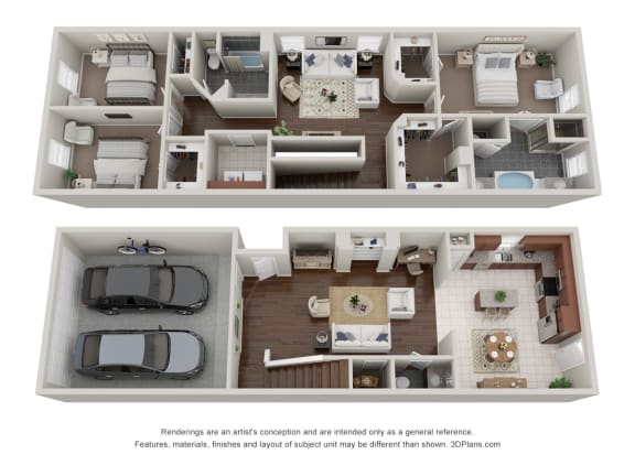 3 Bedroom 2.5 Bath Floor Plan 3 Bedroom 2.5 Bath Floor Plan at Addicks Stone Village, Houston, 77082