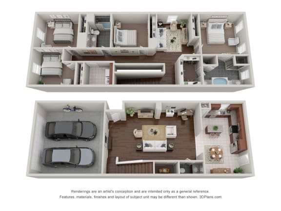 4 Bed 2.5 Bath Floor Plan 4 Bed 2.5 Bath Floor Plan at Addicks Stone Village, Houston, Texas
