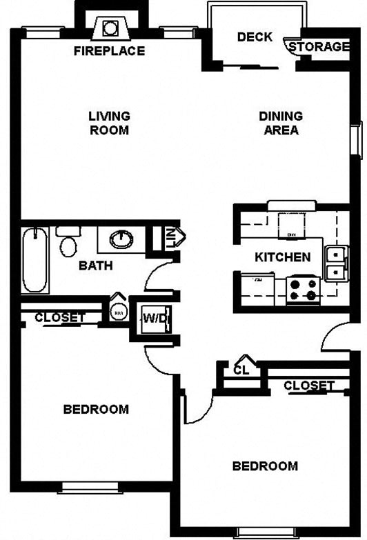 2 Bed, 1 Bath, 1024 sq. ft. B1
