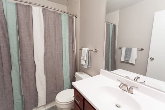 Updated bathroom at Cosmopolitan Apartments, Minnesota, 55101