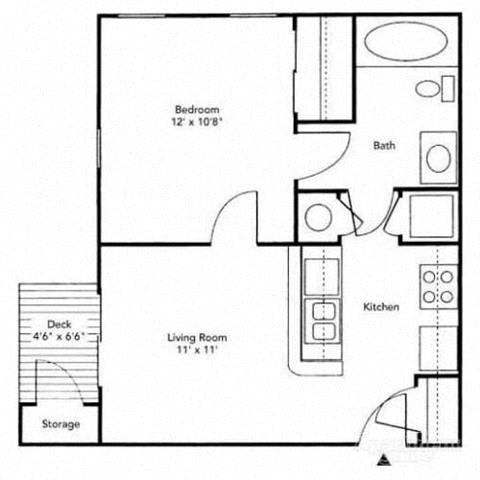 1 Bed, 1 Bath, 500 sq. ft. Sport