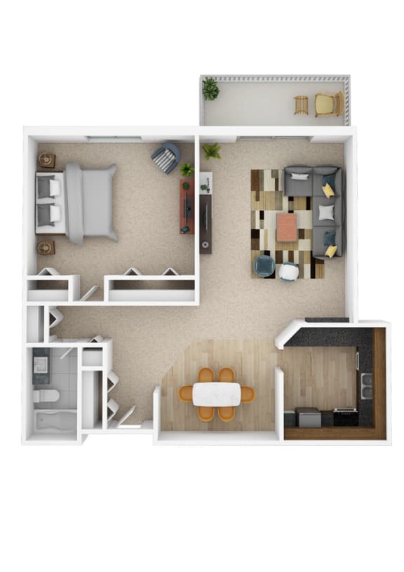  Floor Plan Laurel West | One Bedroom A