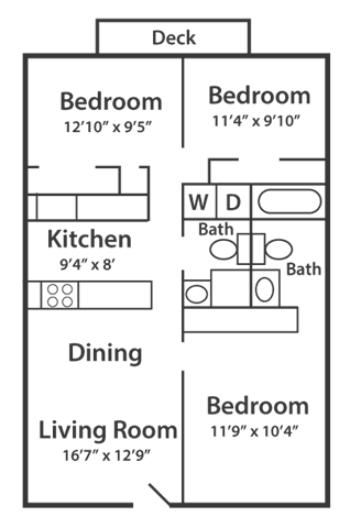  Floor Plan 3 Bedroom 2 Bath