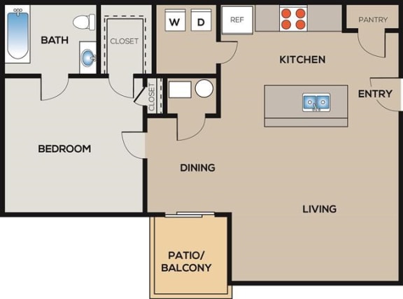  Floor Plan 1 Bedroom 1 Bathroom