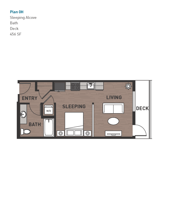 Floor Plan  Open One Bedroom 0H