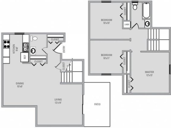 Floor Plan  3 Bed 1.5 Bath, 1244 square feet floor plan Tanglewood