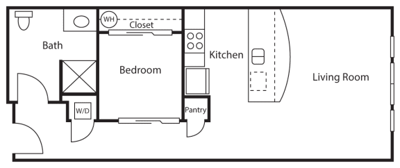 1 Bed - 1 Bath |525 sq ft 1 Bed 1 Bath C Floor plan at Emerald Crest, Washington, 98011