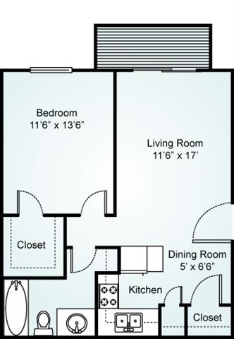 The Cafe, 1 Bed, 1 Bath, 700 sq. ft.