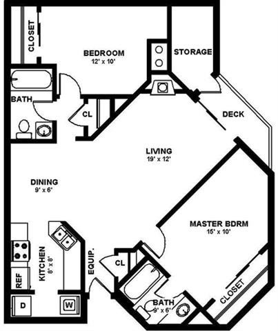 Wallace, 2 Bed, 2 Bath, 950 square feet floor plan
