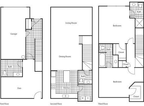 Florence 1461 2 Bed 2.5 Bathroom Floor Plan Florence 1461 2 Bed 2.5 Bathroom Floor Plan at Bella Terra Apartments, Mukilteo, Washington