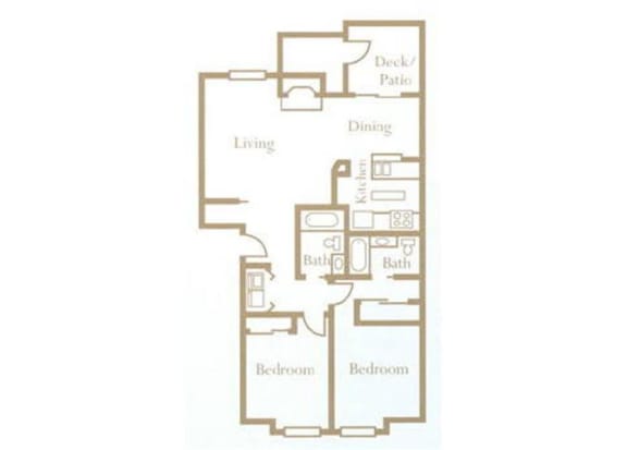 2 Bed - 2 Bath, 960 sq ft