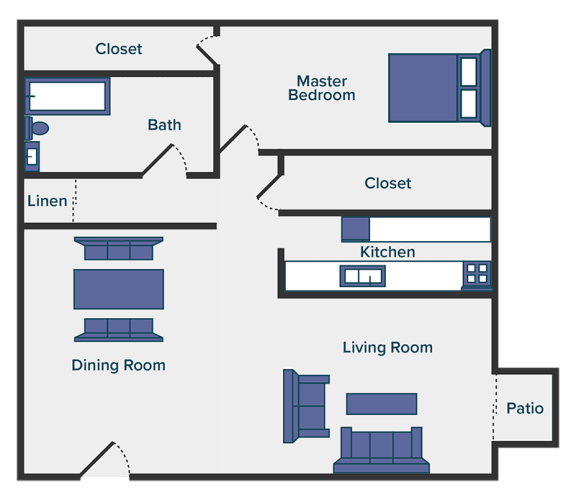 Floor Plan  1 bedroom apartment