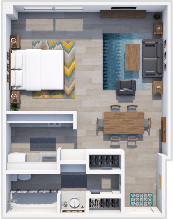 Floor Plan  studio floor plan at icon apartments