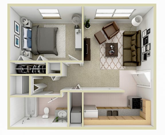 Floor Plan  Large One Bedroom Apartments Grand Rapids MI