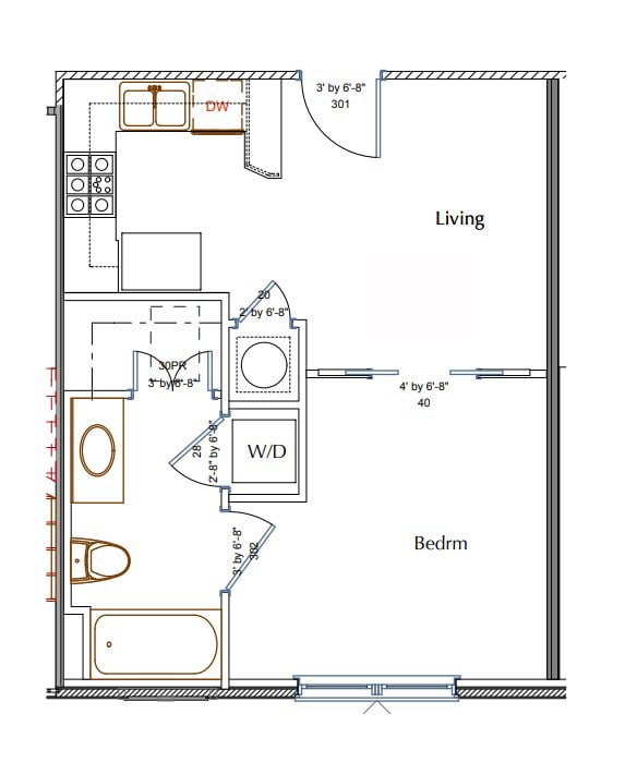  Floor Plan 1 Bed/1 Bath c2