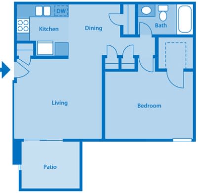 Somerpointe Apartments The Amber floor plan depicting layout of home.