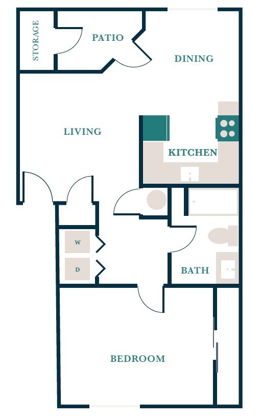 Floor Plan  1x1P Partial Reno