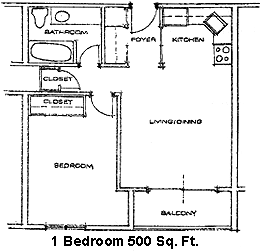 Floor Plan  Woodland Estates 1-Bedroom Floor Plan