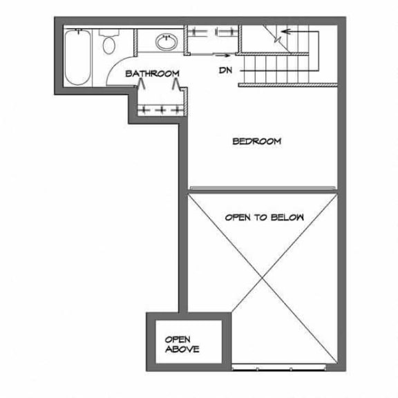 Floor Plan  One Bedroom Loft