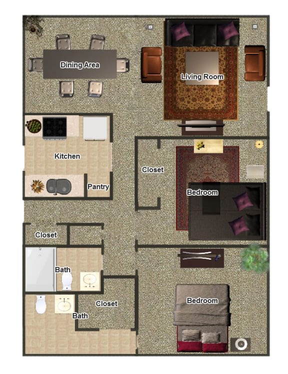  Floor Plan 2 Bedroom (B)